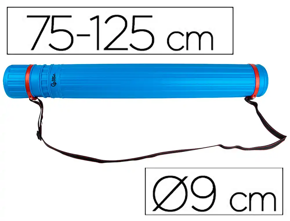 [36138] Portaplanos plastico liderpapel diametro 9 cm extensible hasta 125 cm azul