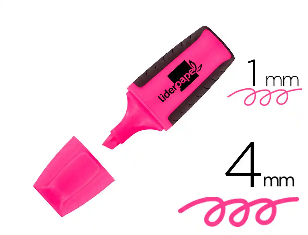 Rotulador liderpapel mini fluorescente rosa