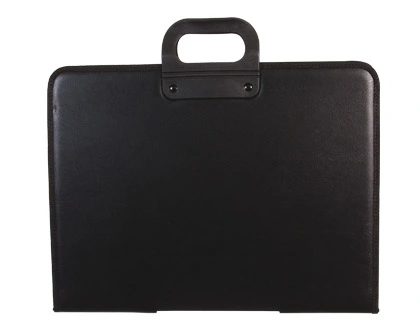 [35739] Cartera portadocumentos q-connect negra con asa con cremallera din a3 420x297 mm