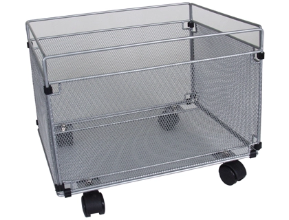 [35518] Carrito para carpetas colgante q-connect kf00830 rejilla plata con ruedas metalico 380x325x300 folio prolongado