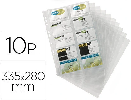 [35065] Recambio fundas visifix para tarjetero 2384 bolsa de 10 hojas capacidad 20 tarjetas por hoja