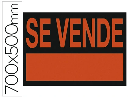 [34504] Cartel plastico archivo 2000 \"se vende\" rojo fotoluminiscente 700x500 mm