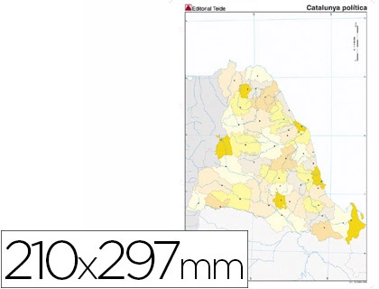[34164] Mapa mudo color din a4 cataluña politico