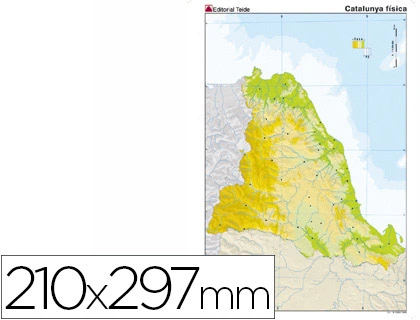 [34163] Mapa mudo color din a4 cataluña fisico