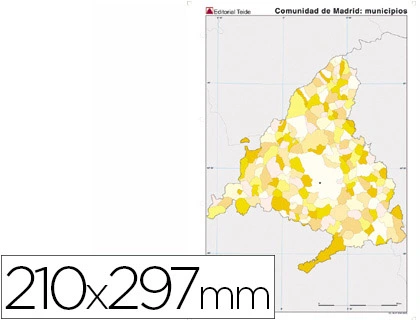 [34160] Mapa mudo color din a4 comunidad de madrid politico
