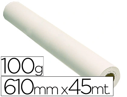 [33814] Papel reprografia grafic 100 g para plotter papel estucado blanco mate 610x45 m 1440 dpi