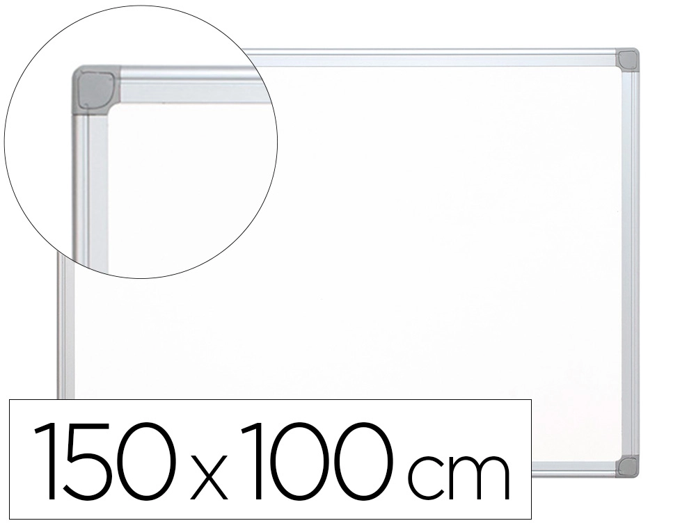 Pizarra blanca q-connect lacada magnetica marco de aluminio 150x100 cm