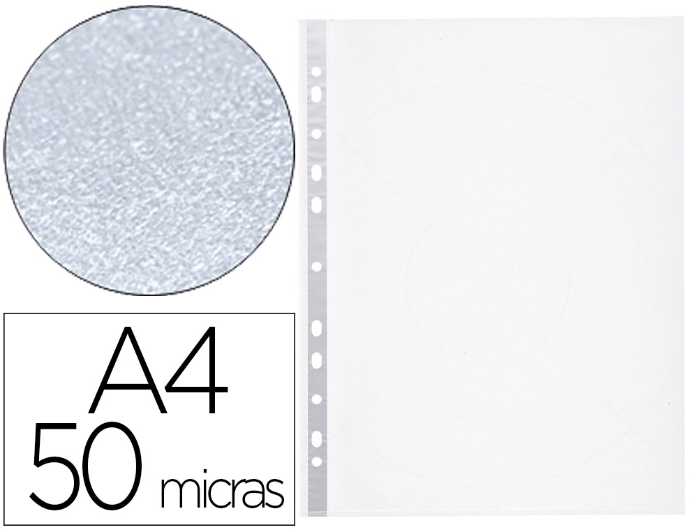 Funda multitaladro q-connect din a4 50 mc piel de naranja bolsa de 10 unidades