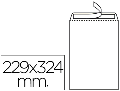 Sobre liderpapel bolsa n.8 blanco din 229x324 mm tira de silicona caja de 250 unidades