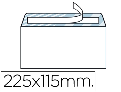 Sobre liderpapel n.5 blanco americano 115x225mm tira de silicona open system caja de 500 unidades