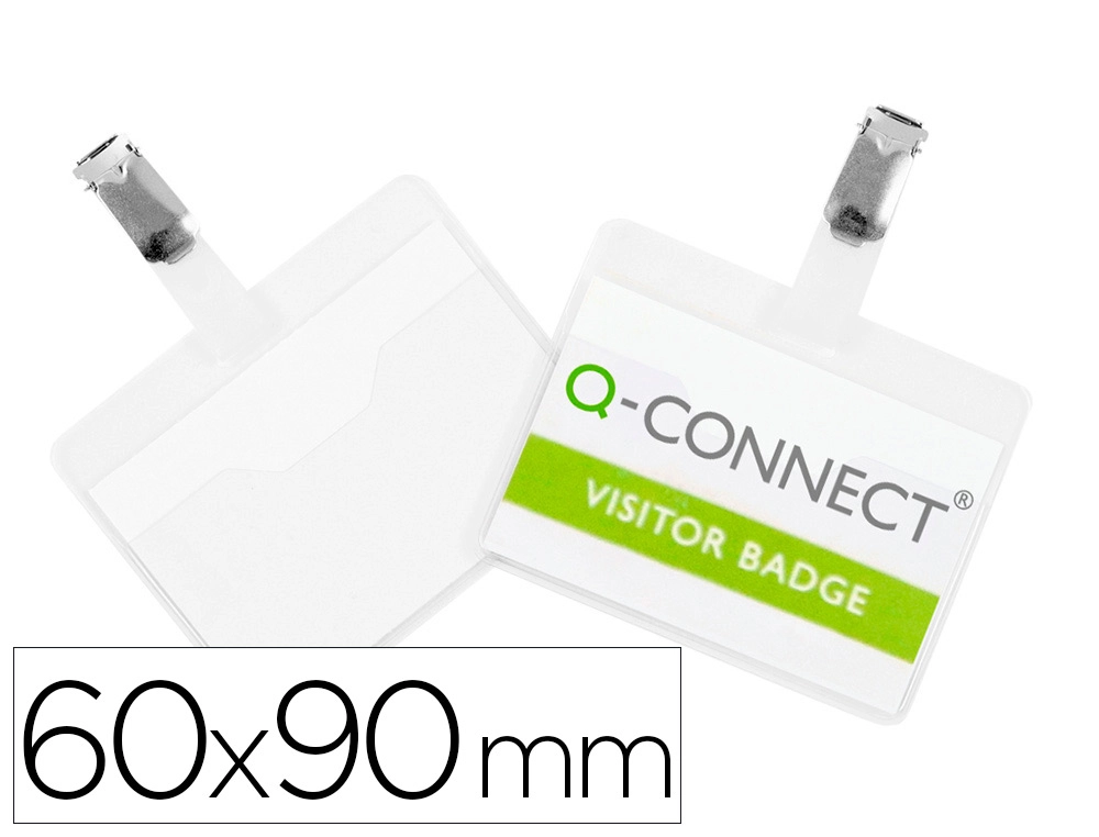 Identificador con pinza q-connect kf01560 60x90 mm con apertura superior
