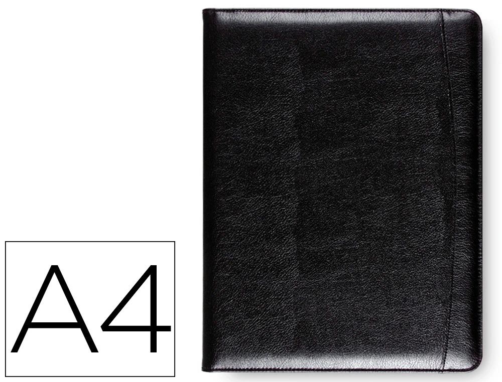 [31370] Carpeta portafolios q-connect sin cremallera sin asas con departamentos interiores colornegro 320x250 mm