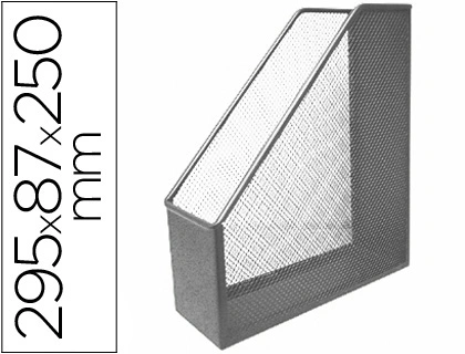 [29627] Revistero metalico q-connect rejilla gxa29 gris 87x295x250 mm