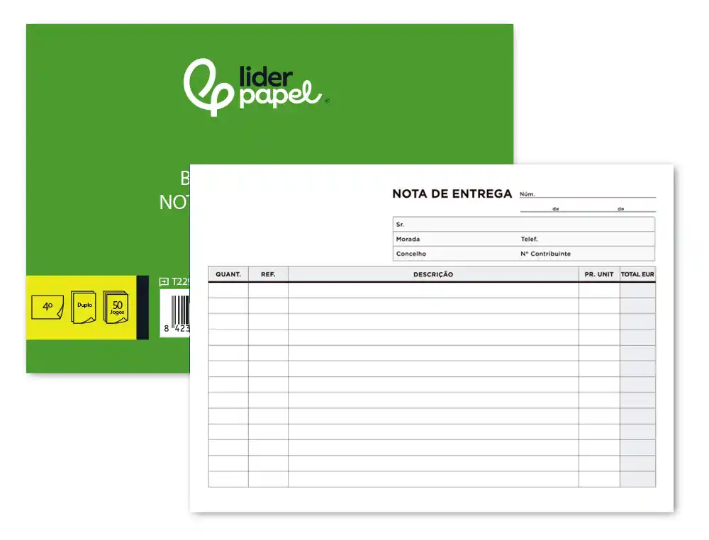 [28917] Talonario liderpapel entregas cuarto apaisado 229 duplicado -texto en portugues