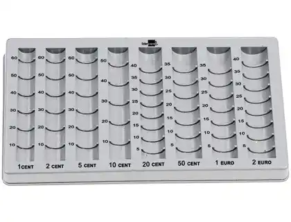 [27266] Bandeja portamonedas liderpapel plastico color gris 275x155x24/35 mm