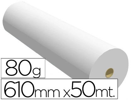 [26856] Papel reprografia para plotter 610mmx50mt 80 g impresion ink-jet