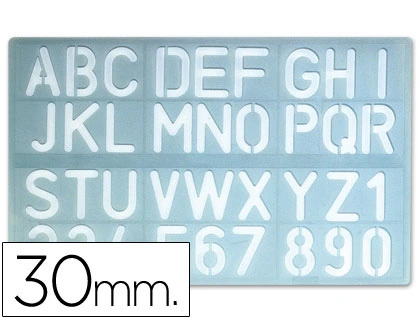 [25828] Plantilla liderpapel rotulacion letras y numeros 30 mm