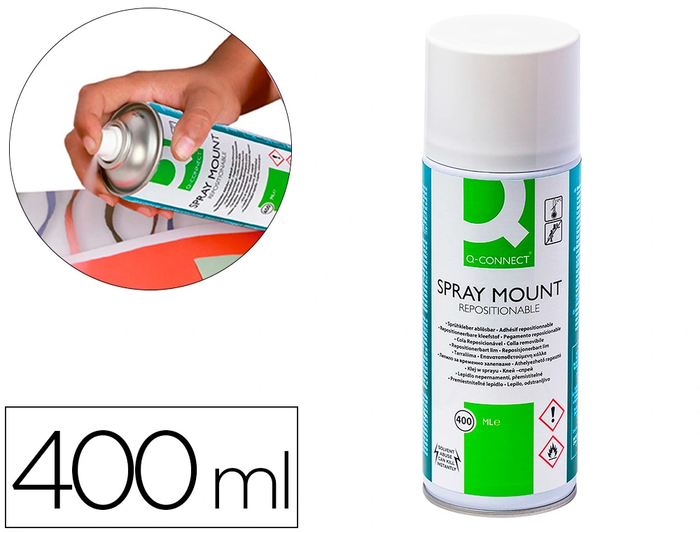 [25201] Pegamento q-connect spray quick mount adhesivo reposicionable bote de 400 ml