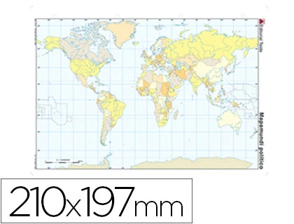 [24590] Mapa mudo color din a4 planisferio politico