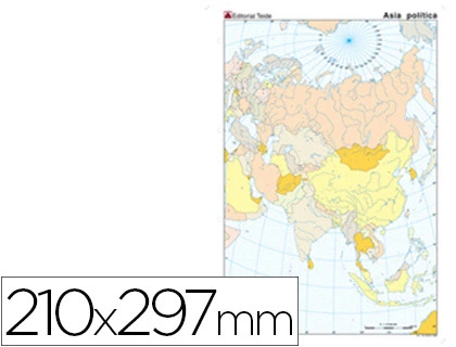 [24587] Mapa mudo color din a4 asia politico