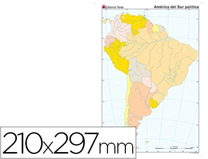 [24586] Mapa mudo color din a4 america del sur politico