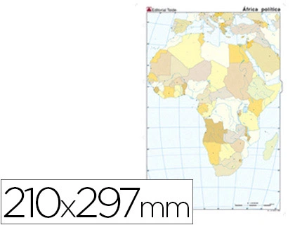 [24584] Mapa mudo color din a4 africa politico