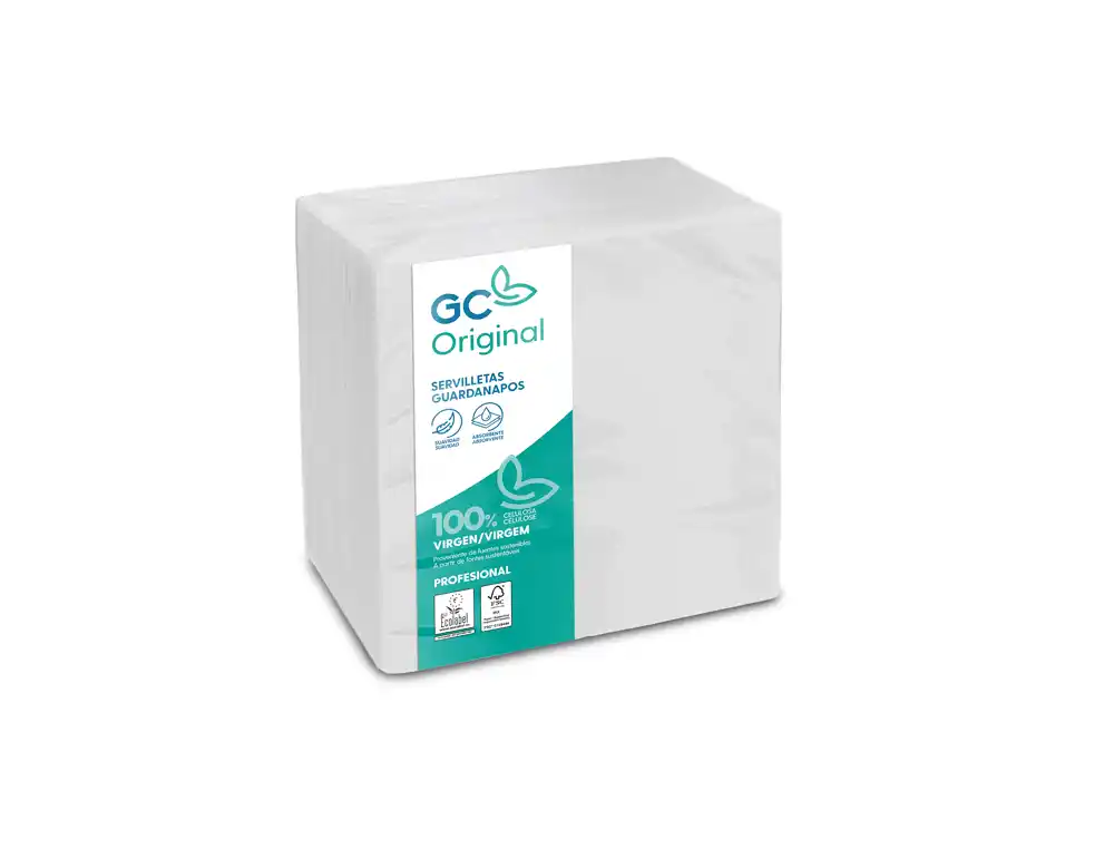 [24571] Servilleta algodon 30x30 cm 2 capas paquete de 100 unidades