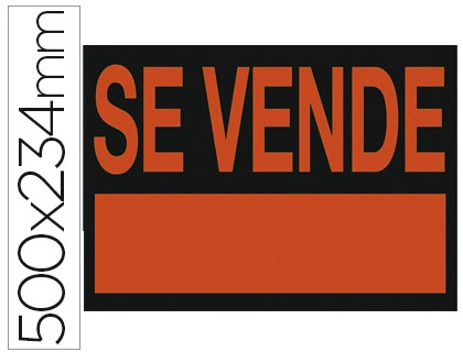 [24569] Cartel plastico archivo 2000 \"se vende\" rojo fotoluminiscente 500x230 mm