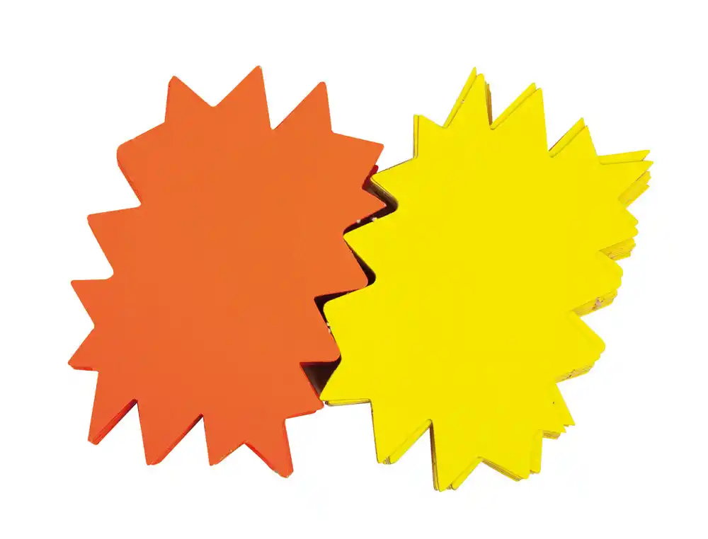 [24566] Etiqueta apli marcaprecios amarillo/naranja fluorescente 160x120 mm cartulina 450 gr pack de 50 unidades
