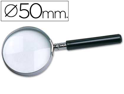 [24462] Lupa q-connect cristal aro metalico mango plastico negro 50 mm