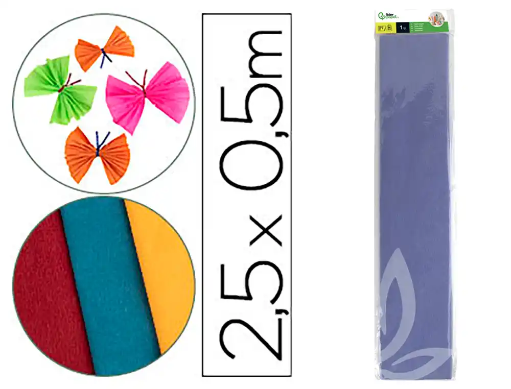 [24273] Papel crespon liderpapel 50 cm x 2.5m 34g/m2 celeste