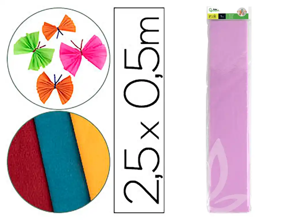 [24271] Papel crespon liderpapel 50 cm x 2.5m 34g/m2 lila