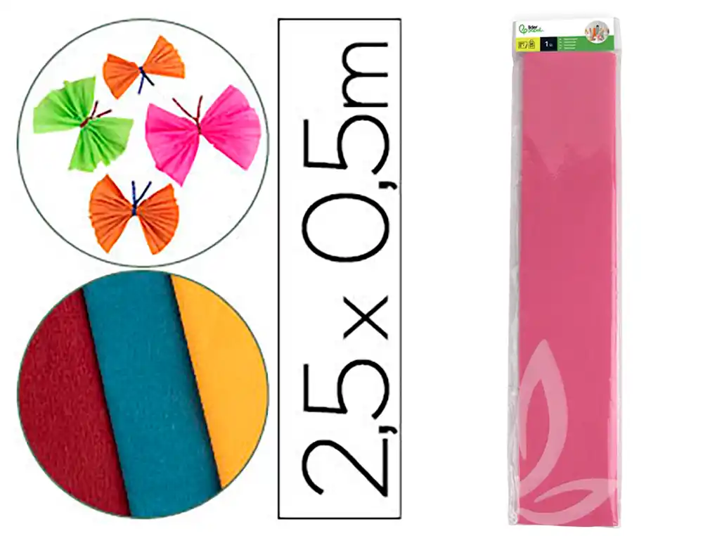 [24270] Papel crespon liderpapel 50 cm x 2.5m 34g/m2 rosa