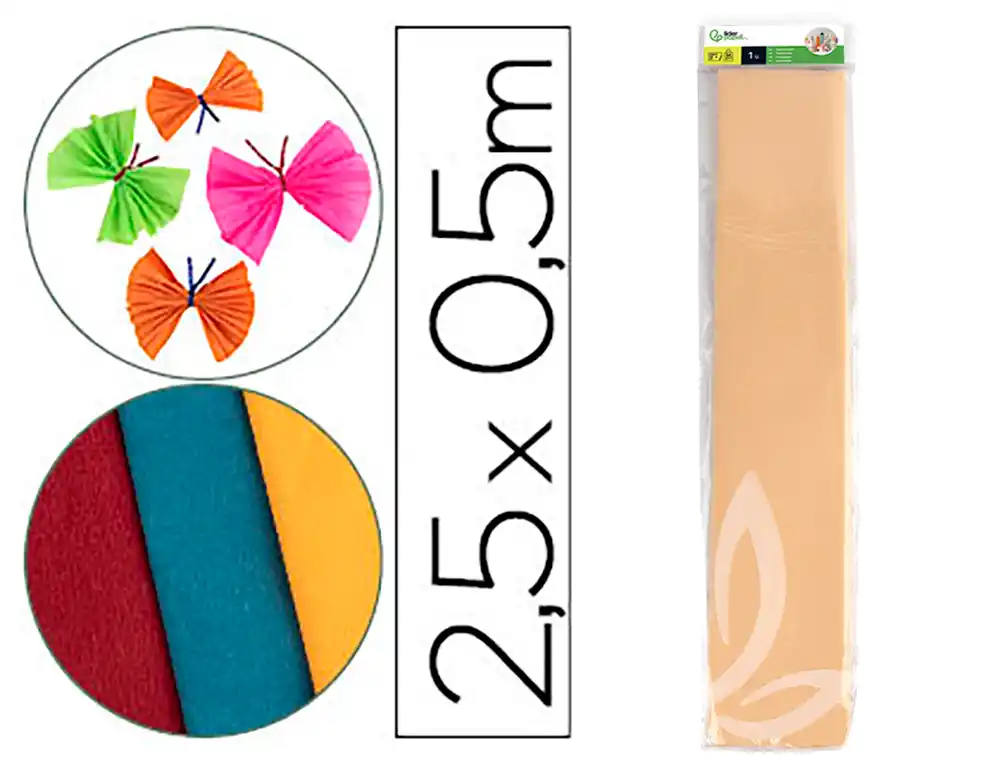 [24269] Papel crespon liderpapel 50 cm x 2.5m 34g/m2 salmon