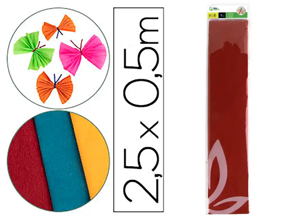 [24267] Papel crespon liderpapel 50 cm x 2.5m 34g/m2 rojo