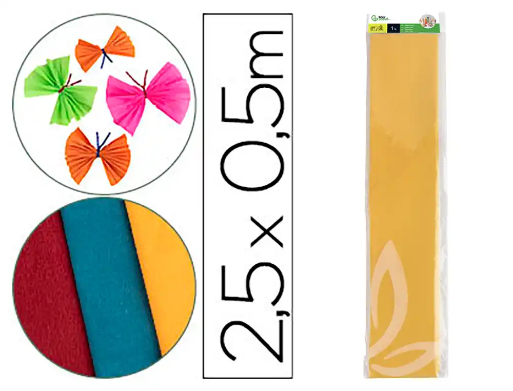 [24266] Papel crespon liderpapel 50 cm x 2.5m 34g/m2 amarillo oro