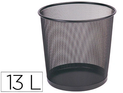 Papelera metalica q-connect rejilla negra 265x285 mm