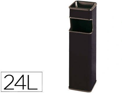 [23332] Cenicero papelera cuadrado 403 negro metalico 66x19x19 cm