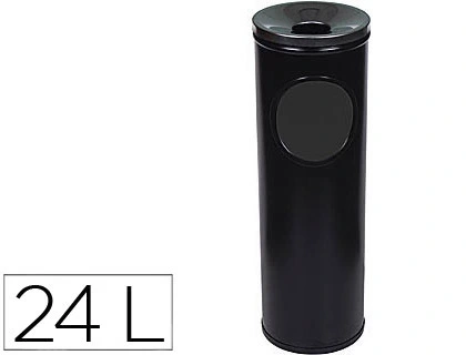 [23283] Cenicero papelera redondo 401 negro metalico 66x21,5 cm