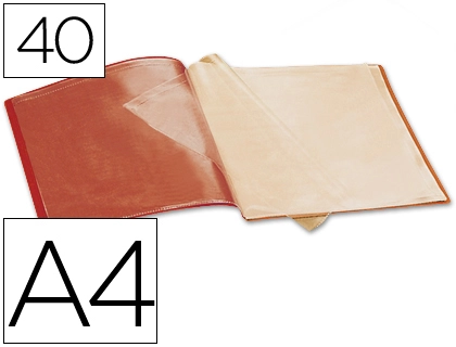 Carpeta liderpapel escaparate 37930 40 fundas polipropileno din a4 roja