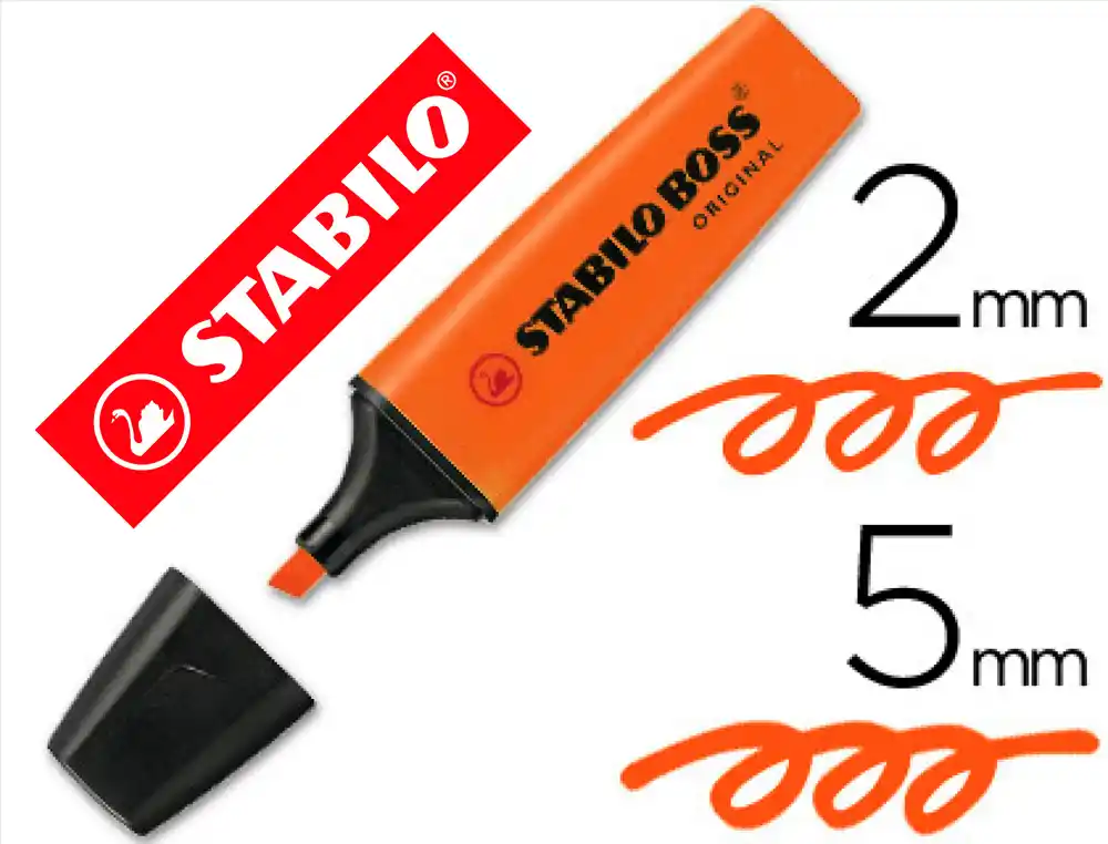 Rotulador stabilo boss fluorescente 70 naranja