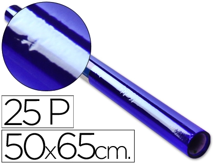 [22337] Papel celofan rollo trepado azul 25 hojas de 50x65 cm