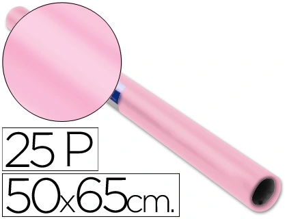[22114] Papel charol rosa palido rollo 25 hojas de 50x65 cm