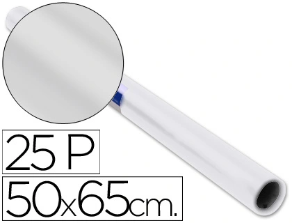 [22091] Papel charol blanco rollo 25 hojas de 50x65 cm