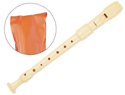 [18830] Flauta hohner 9516 dos piezas desmontable color marfil funda naranja