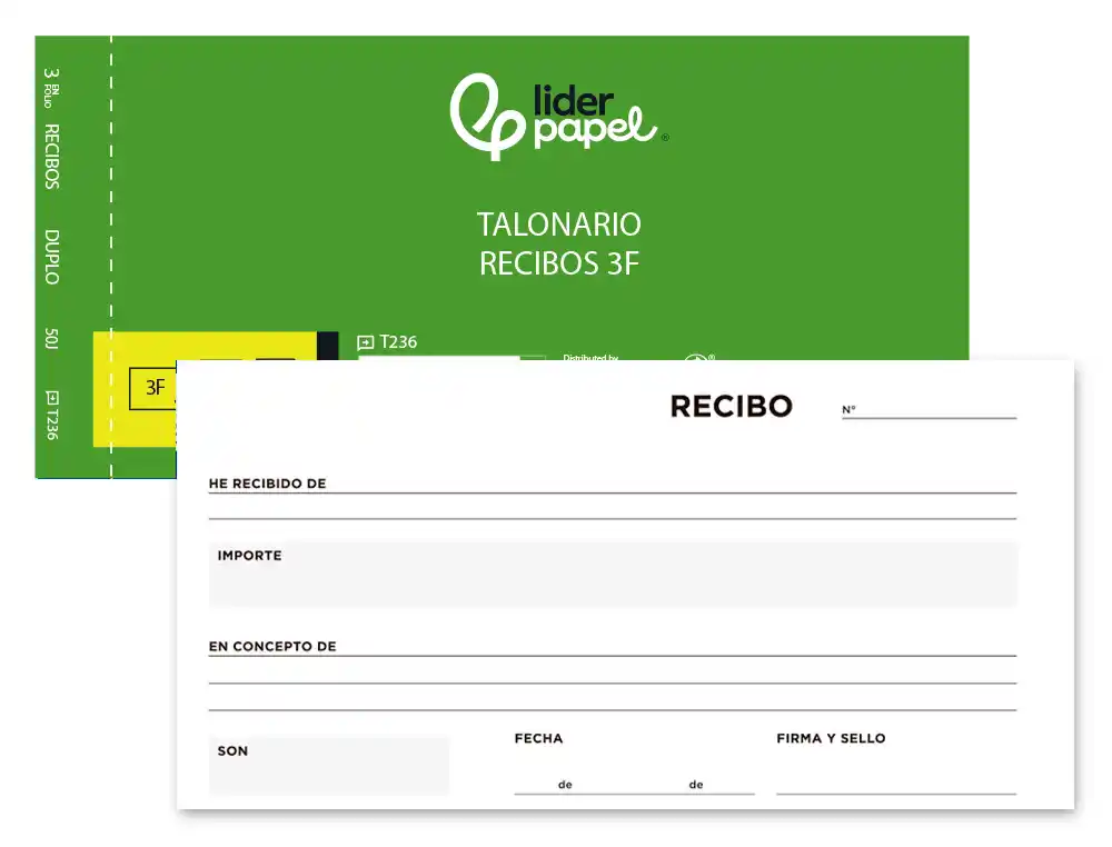[18441] Talonario liderpapel recibos 3/fº original y copia t236 sin matriz