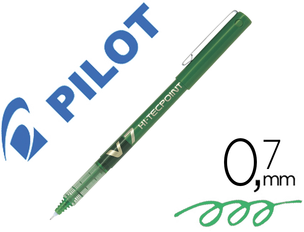 [18429] Rotulador pilot punta aguja v-7 verde 0,7 mm