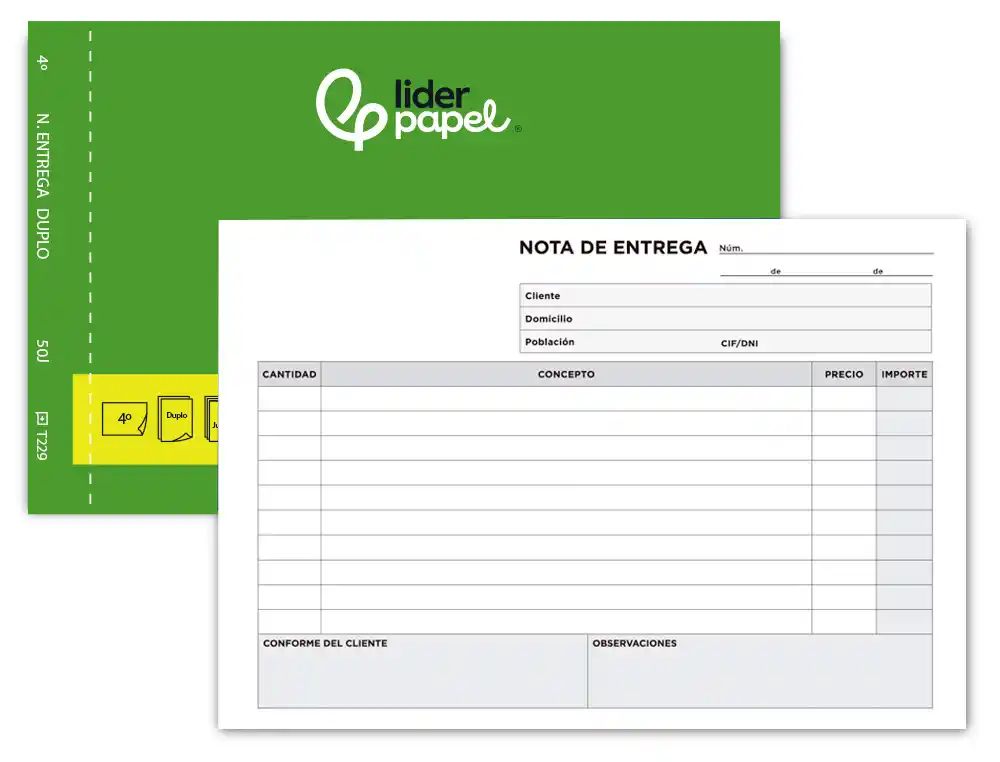[18179] Talonario liderpapel entregas cuarto original y copia t229 apaisado