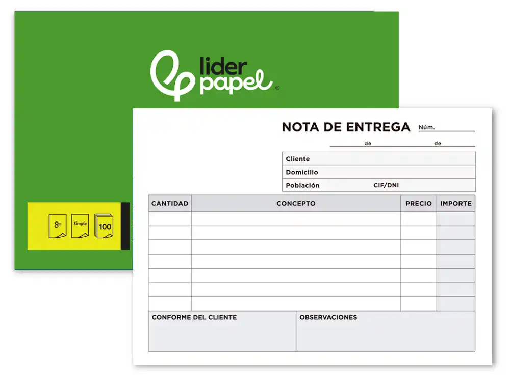 [18178] Talonario liderpapel entregas cuarto original t129 apaisado