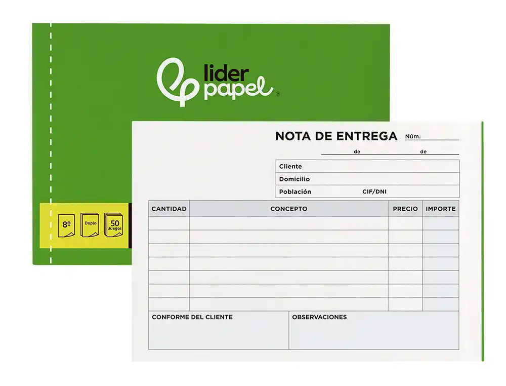 [18176] Talonario liderpapel entregas 8º original y copia t228 apaisado